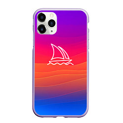 Чехол iPhone 11 Pro матовый Midjourney Логотип с фоном, цвет: 3D-светло-сиреневый