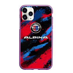 Чехол iPhone 11 Pro матовый Alpina - BMW colors, цвет: 3D-фиолетовый