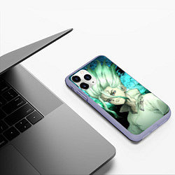 Чехол iPhone 11 Pro матовый Доктор Стоун Сэнку Исигами, цвет: 3D-светло-сиреневый — фото 2