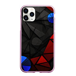 Чехол iPhone 11 Pro матовый Black blue red elements