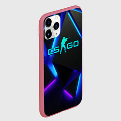 Чехол iPhone 11 Pro матовый CSGO neon geometry, цвет: 3D-малиновый — фото 2