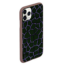 Чехол iPhone 11 Pro матовый Слабосветящаяся неоновая сетка, цвет: 3D-коричневый — фото 2