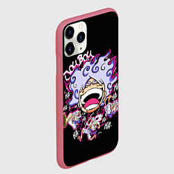 Чехол iPhone 11 Pro матовый Веселый 5 Гир Луффи, цвет: 3D-малиновый — фото 2