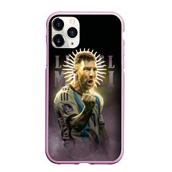 Чехол iPhone 11 Pro матовый Лионель Месси сборная Аргентины ЧМ 2022, цвет: 3D-розовый