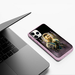 Чехол iPhone 11 Pro матовый Лионель Месси сборная Аргентины ЧМ 2022, цвет: 3D-розовый — фото 2