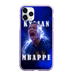 Чехол iPhone 11 Pro матовый Килиан Мбаппе сборная Франции, цвет: 3D-светло-сиреневый