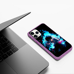 Чехол iPhone 11 Pro матовый Луффи в ярости, цвет: 3D-фиолетовый — фото 2