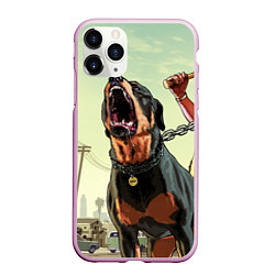Чехол iPhone 11 Pro матовый Собака из GTA, цвет: 3D-розовый