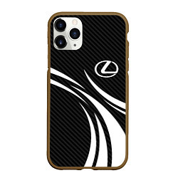 Чехол iPhone 11 Pro матовый Lexus - carbon line