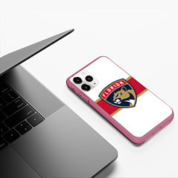 Чехол iPhone 11 Pro матовый Florida panthers - uniform - hockey, цвет: 3D-малиновый — фото 2