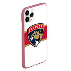 Чехол iPhone 11 Pro матовый Florida panthers - uniform - hockey, цвет: 3D-малиновый — фото 2