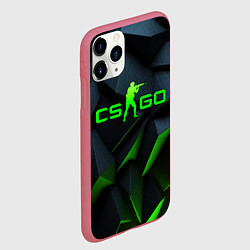 Чехол iPhone 11 Pro матовый CSGO green texture logo, цвет: 3D-малиновый — фото 2