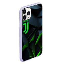 Чехол iPhone 11 Pro матовый Juventus black green logo, цвет: 3D-светло-сиреневый — фото 2