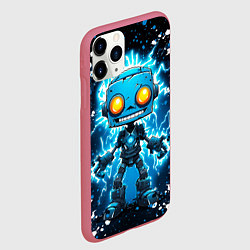 Чехол iPhone 11 Pro матовый Робот - comics art style, цвет: 3D-малиновый — фото 2