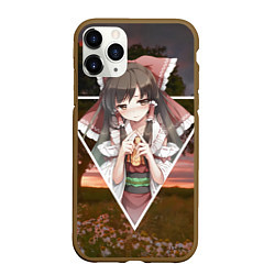 Чехол iPhone 11 Pro матовый Touhou Project Reimu, цвет: 3D-коричневый