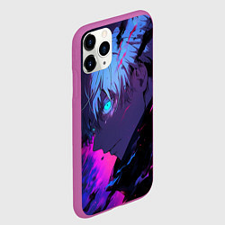 Чехол iPhone 11 Pro матовый Сатору Годжо - Магическая битва - неон, цвет: 3D-фиолетовый — фото 2