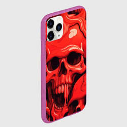 Чехол iPhone 11 Pro матовый Черепа красные, цвет: 3D-фиолетовый — фото 2