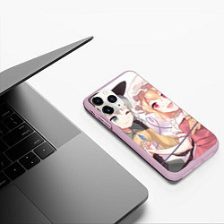 Чехол iPhone 11 Pro матовый Touhou Project Койши Комейдзи и Фландр Скарлет, цвет: 3D-розовый — фото 2