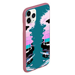 Чехол iPhone 11 Pro матовый Vanguard abstraction - vogue, цвет: 3D-малиновый — фото 2