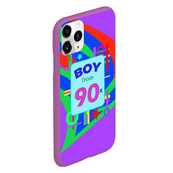 Чехол iPhone 11 Pro матовый Мальчик из 90-х, цвет: 3D-фиолетовый — фото 2