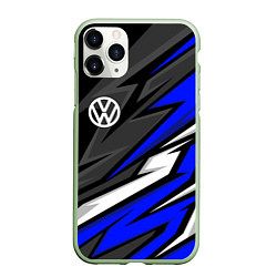 Чехол iPhone 11 Pro матовый Volkswagen - Синяя абстракция