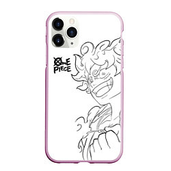Чехол iPhone 11 Pro матовый Ван пис - Луффи гир 5, цвет: 3D-розовый