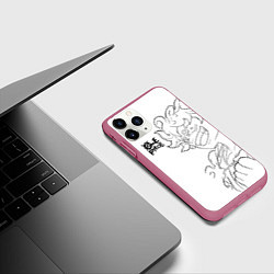 Чехол iPhone 11 Pro матовый Ван пис - Луффи гир 5, цвет: 3D-малиновый — фото 2