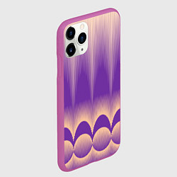 Чехол iPhone 11 Pro матовый Фиолетовый градиент в полоску, цвет: 3D-фиолетовый — фото 2