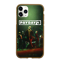 Чехол iPhone 11 Pro матовый Грабители Payday 3, цвет: 3D-коричневый
