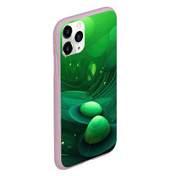 Чехол iPhone 11 Pro матовый Зеленые выпуклые шары текстура, цвет: 3D-розовый — фото 2