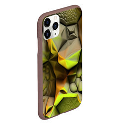 Чехол iPhone 11 Pro матовый Зеленая объемная космическая текстура, цвет: 3D-коричневый — фото 2