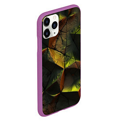 Чехол iPhone 11 Pro матовый Геометрические абстрактные фигуры, цвет: 3D-фиолетовый — фото 2