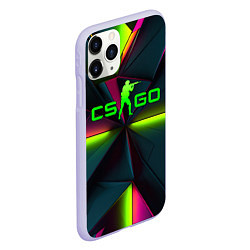 Чехол iPhone 11 Pro матовый CS GO green neon, цвет: 3D-светло-сиреневый — фото 2