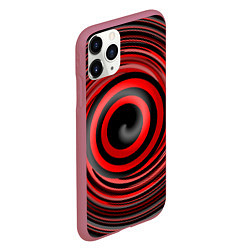 Чехол iPhone 11 Pro матовый Красно-черный вихрь, цвет: 3D-малиновый — фото 2