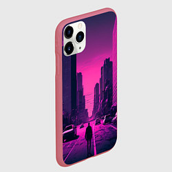 Чехол iPhone 11 Pro матовый Мёртвый розовый город, цвет: 3D-малиновый — фото 2