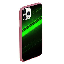 Чехол iPhone 11 Pro матовый Green line, цвет: 3D-малиновый — фото 2