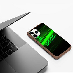 Чехол iPhone 11 Pro матовый Juventus green line, цвет: 3D-коричневый — фото 2