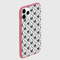 Чехол iPhone 11 Pro матовый Черепа и кости, цвет: 3D-малиновый — фото 2