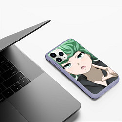 Чехол iPhone 11 Pro матовый One Punch Man Тацумаки, цвет: 3D-светло-сиреневый — фото 2