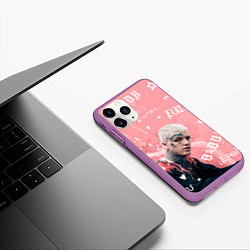 Чехол iPhone 11 Pro матовый Lil Peep тату розовый, цвет: 3D-фиолетовый — фото 2