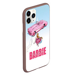 Чехол iPhone 11 Pro матовый Барби на дороге, цвет: 3D-коричневый — фото 2