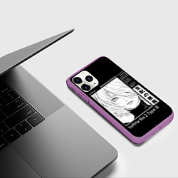 Чехол iPhone 11 Pro матовый Прекрасная 2B - Nier automata, цвет: 3D-фиолетовый — фото 2