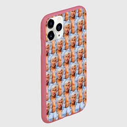 Чехол iPhone 11 Pro матовый Паттерн - Райан Гослинг, цвет: 3D-малиновый — фото 2
