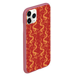 Чехол iPhone 11 Pro матовый Символ года дракон, цвет: 3D-малиновый — фото 2