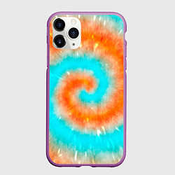 Чехол iPhone 11 Pro матовый Тай-дай апельсин