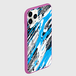 Чехол iPhone 11 Pro матовый Спонтанные брызги голубые, цвет: 3D-фиолетовый — фото 2