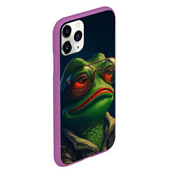 Чехол iPhone 11 Pro матовый Pepe frog, цвет: 3D-фиолетовый — фото 2