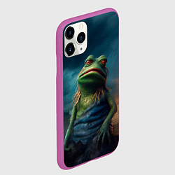 Чехол iPhone 11 Pro матовый Уставший Пепе, цвет: 3D-фиолетовый — фото 2