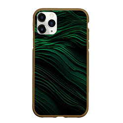 Чехол iPhone 11 Pro матовый Dark green texture