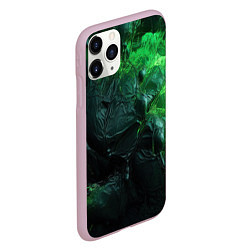 Чехол iPhone 11 Pro матовый Зеленая объемная текстура, цвет: 3D-розовый — фото 2